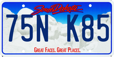 SD license plate 75NK85