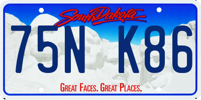 SD license plate 75NK86