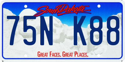 SD license plate 75NK88