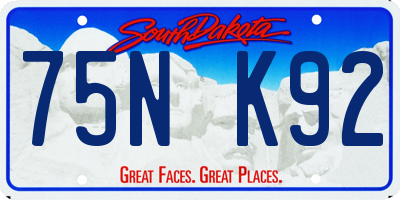 SD license plate 75NK92