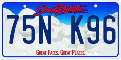 SD license plate 75NK96