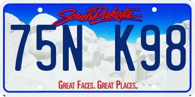 SD license plate 75NK98