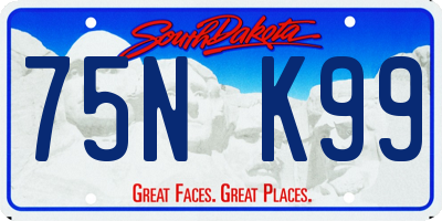 SD license plate 75NK99