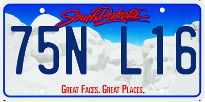 SD license plate 75NL16