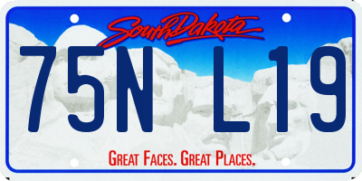 SD license plate 75NL19
