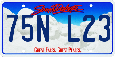 SD license plate 75NL23