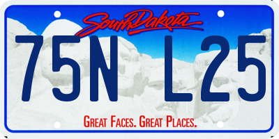 SD license plate 75NL25