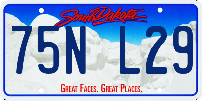 SD license plate 75NL29