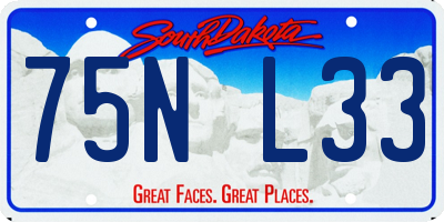 SD license plate 75NL33