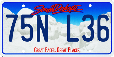 SD license plate 75NL36