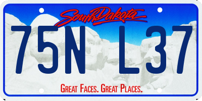 SD license plate 75NL37