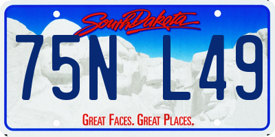 SD license plate 75NL49