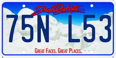 SD license plate 75NL53