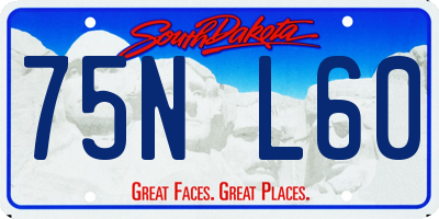 SD license plate 75NL60