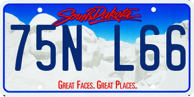SD license plate 75NL66