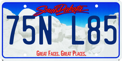 SD license plate 75NL85