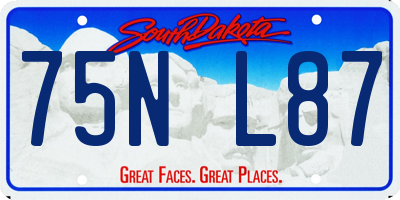 SD license plate 75NL87