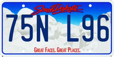 SD license plate 75NL96