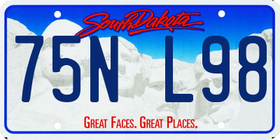 SD license plate 75NL98