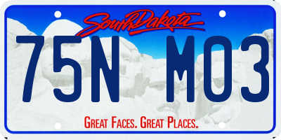 SD license plate 75NM03