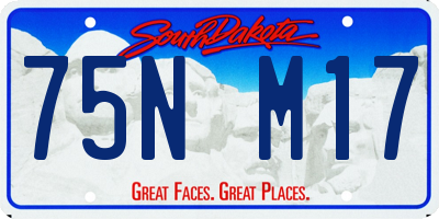 SD license plate 75NM17