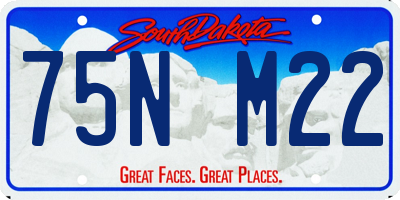 SD license plate 75NM22