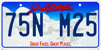 SD license plate 75NM25