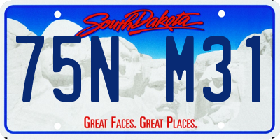 SD license plate 75NM31