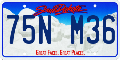 SD license plate 75NM36