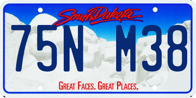 SD license plate 75NM38