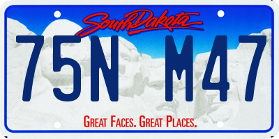 SD license plate 75NM47