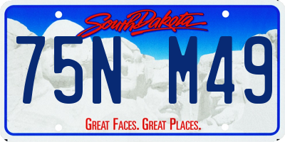 SD license plate 75NM49