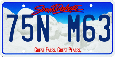 SD license plate 75NM63