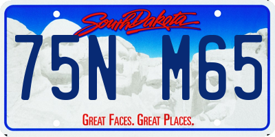 SD license plate 75NM65