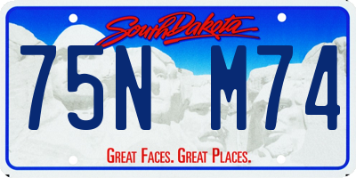 SD license plate 75NM74