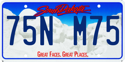 SD license plate 75NM75
