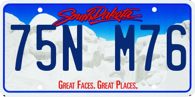 SD license plate 75NM76