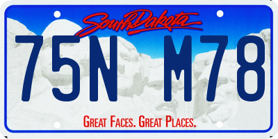SD license plate 75NM78
