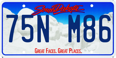 SD license plate 75NM86