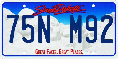 SD license plate 75NM92