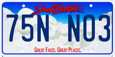 SD license plate 75NN03