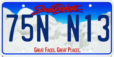 SD license plate 75NN13