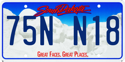 SD license plate 75NN18