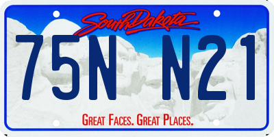 SD license plate 75NN21