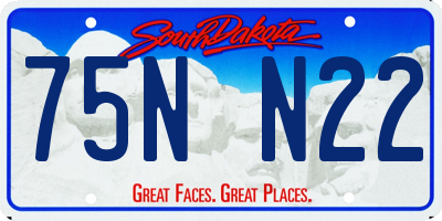 SD license plate 75NN22