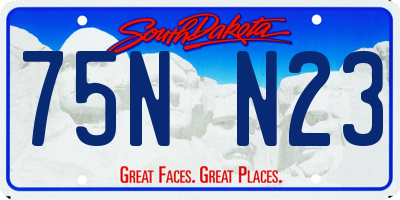 SD license plate 75NN23