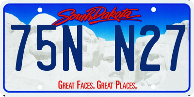 SD license plate 75NN27