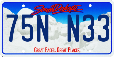 SD license plate 75NN33