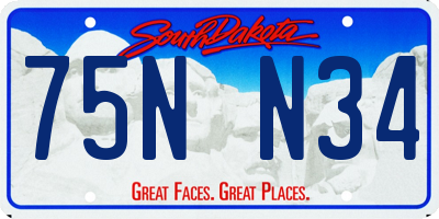 SD license plate 75NN34