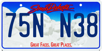 SD license plate 75NN38
